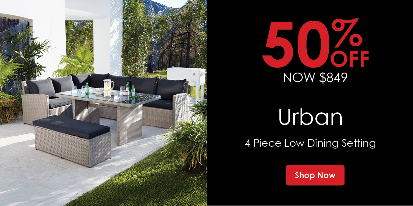 Now $849 50% Off Urban 4 Piece Low Dining Setting | Shop Now